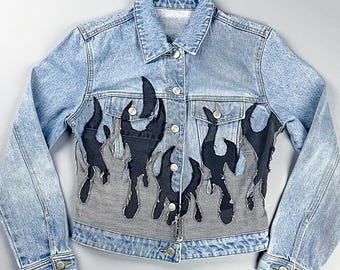 Flame Denim Jacket - Etsy
