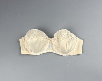 Vintage Strapless Bra | 80's Nude Bra by Maidenform | Size 34 B