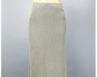 Jantzen Knit Skirt | Vintage 50's Sage Green Knit Pencil Skirt | Size XXS