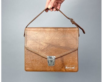 Marsand Camera Bag | Vintage 70's Brown Vinyl Hard Bodied Bag | Retro Utility Style