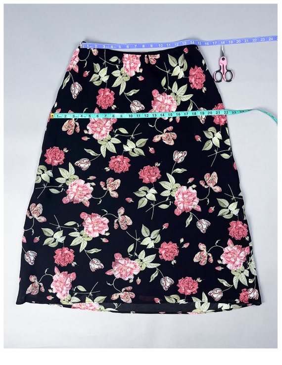Floral Slip Skirt | Vintage 90's Rose Patterned F… - image 5