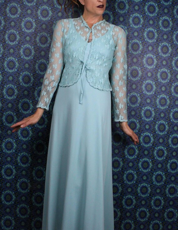 maxi dress with long jacket