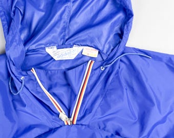 Vintage Adidas Windbreaker | 80's Blue Pullover Quarter Zip