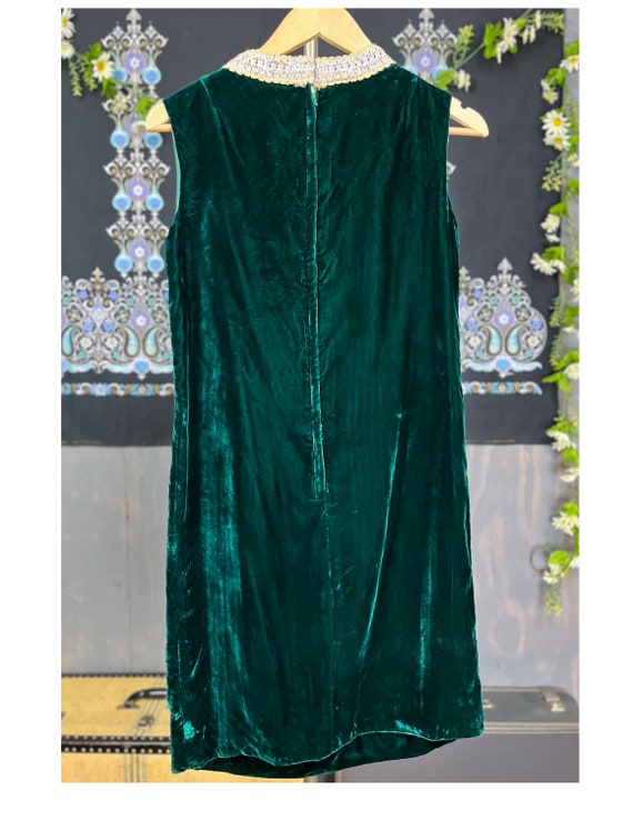 Velvet Mini Dress | Vintage 60's Semi Formal Emer… - image 8
