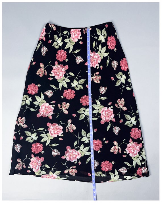 Floral Slip Skirt | Vintage 90's Rose Patterned F… - image 6