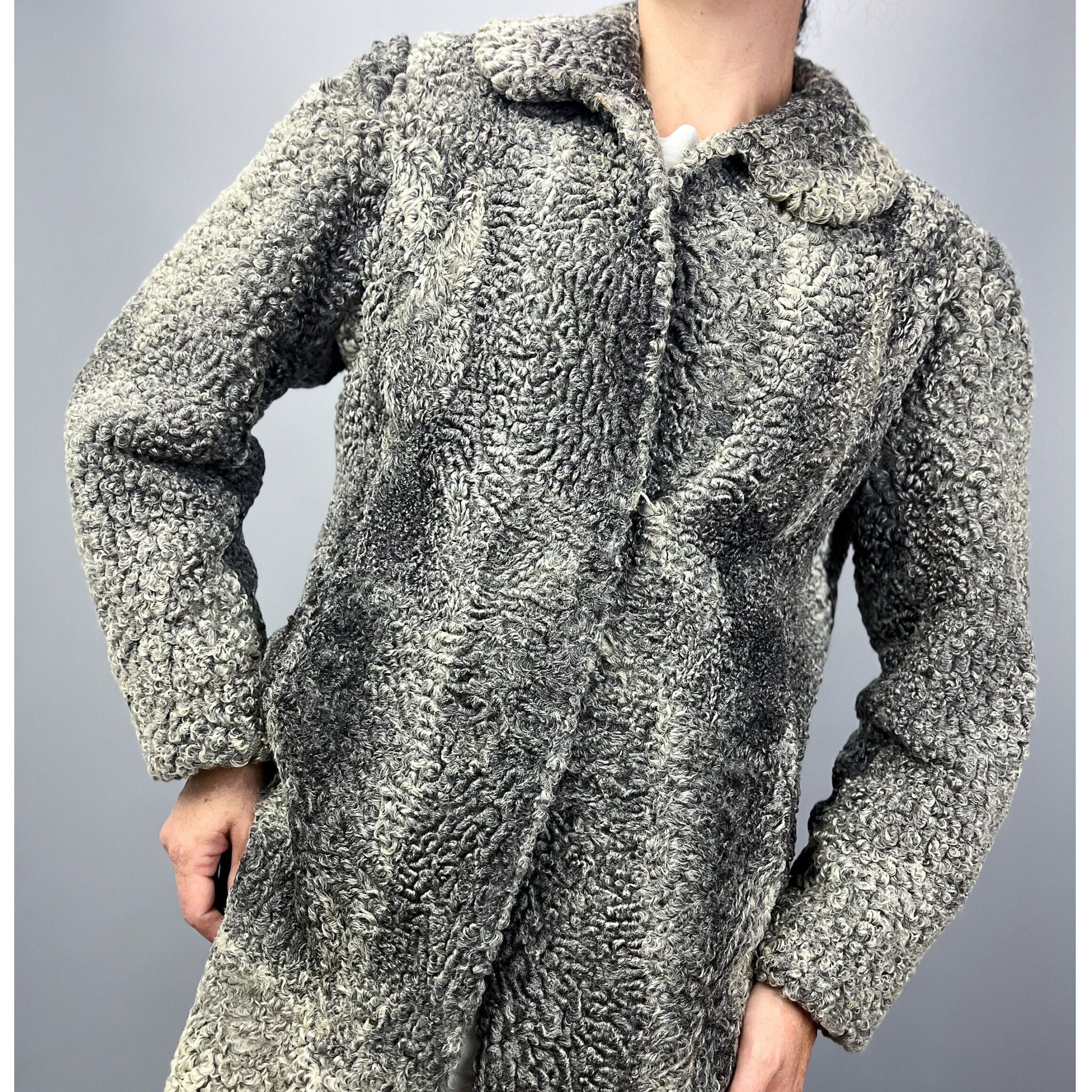 Curly Lamb Fur Coat   Etsy Canada