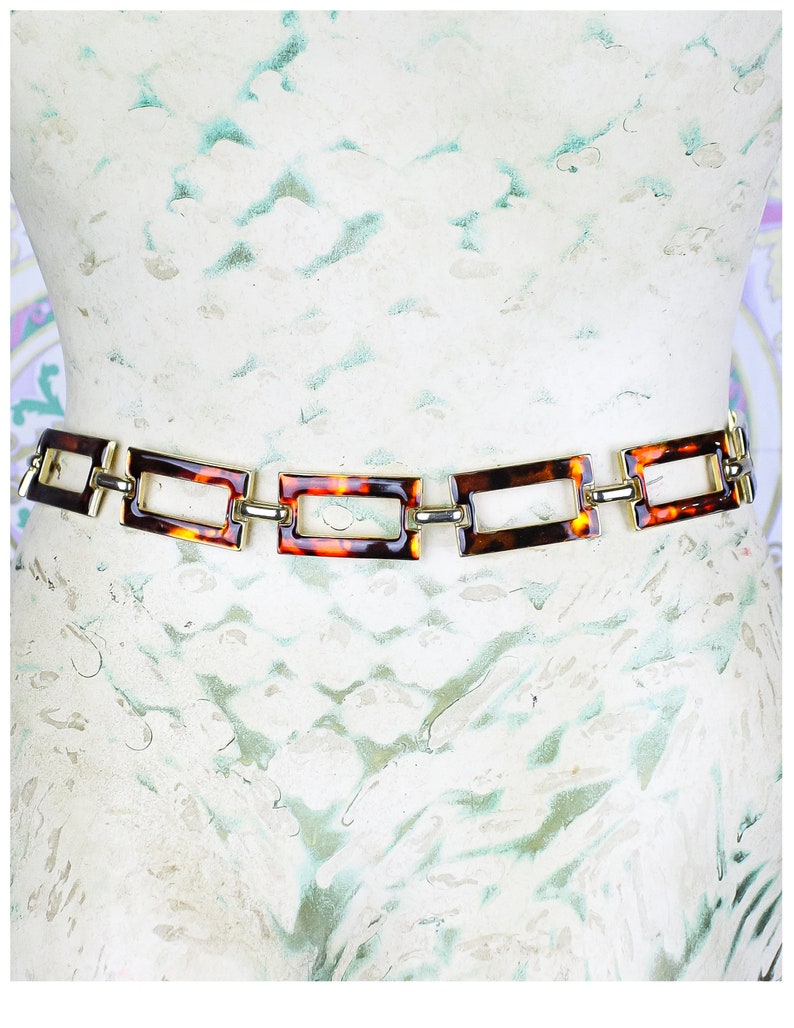 Gold /& Tortoise Shell Chain Belt