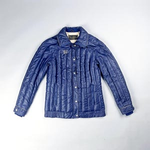 Vintage Puffer Jacket | 70&#39;s Navy Blue Women&#39;s Ski Coat by David S Reid | Size Small