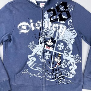 Sudadera con estampado Y2K, sudadera con capucha azul marino con cremallera para mujer de Mickey Mouse de Disney imagen 4