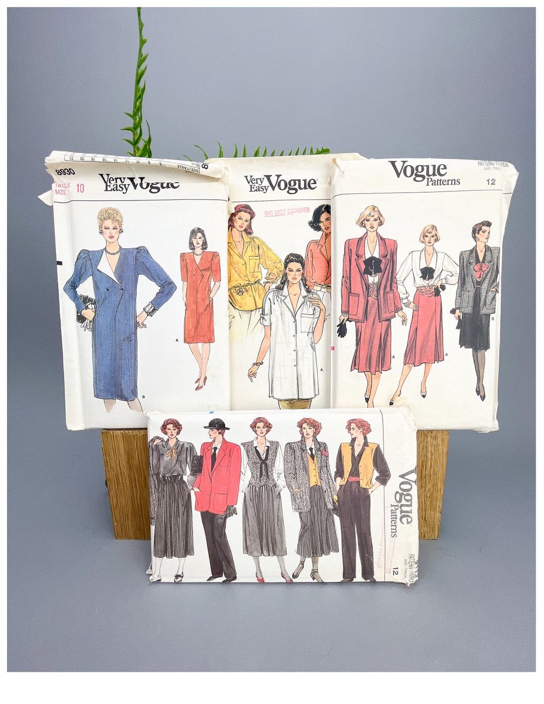Sewing Pattern Lot | Vintage 80's Batch of Four Vogue Sewing Patterns ...