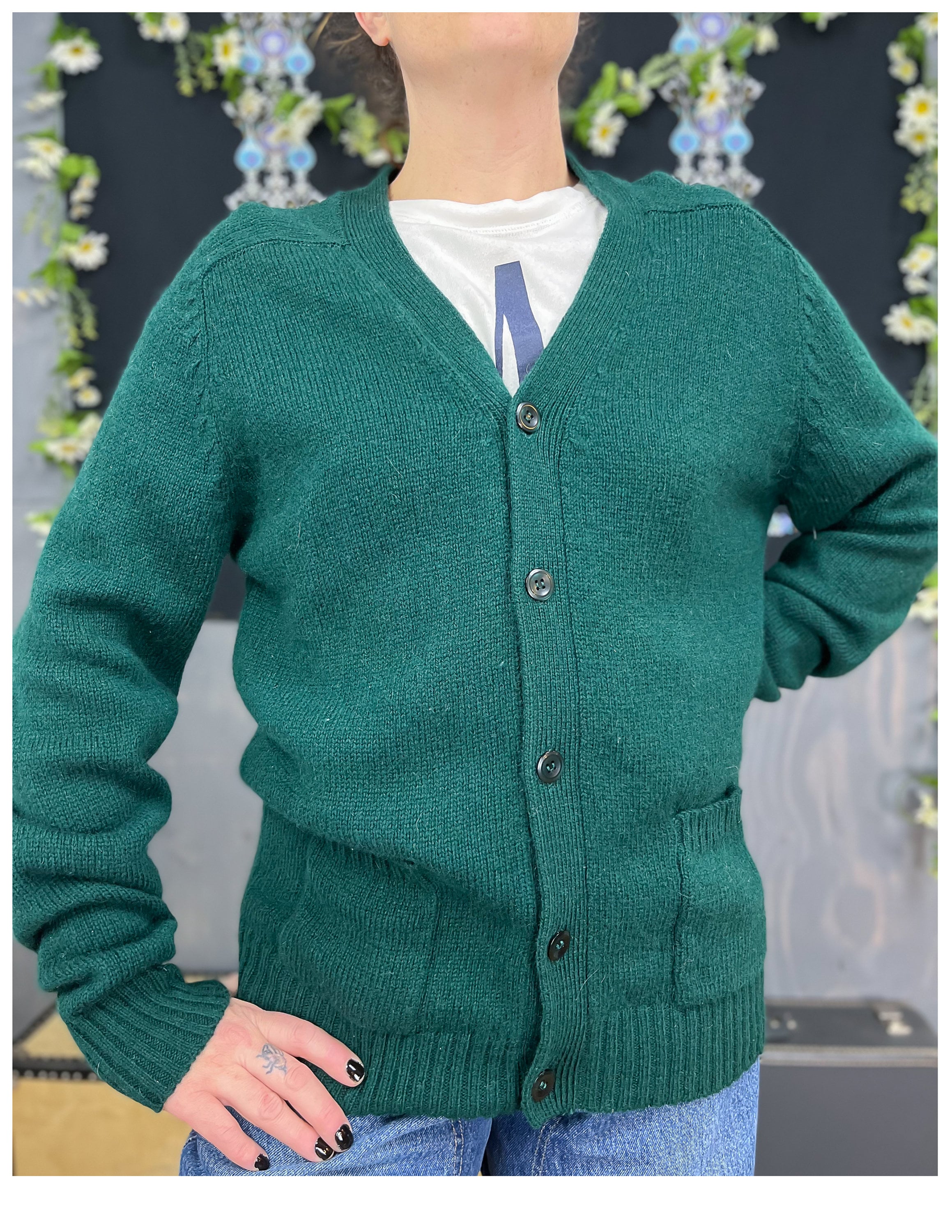 Forest green shop cardigan sweater