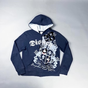 Sudadera con estampado Y2K, sudadera con capucha azul marino con cremallera para mujer de Mickey Mouse de Disney imagen 1