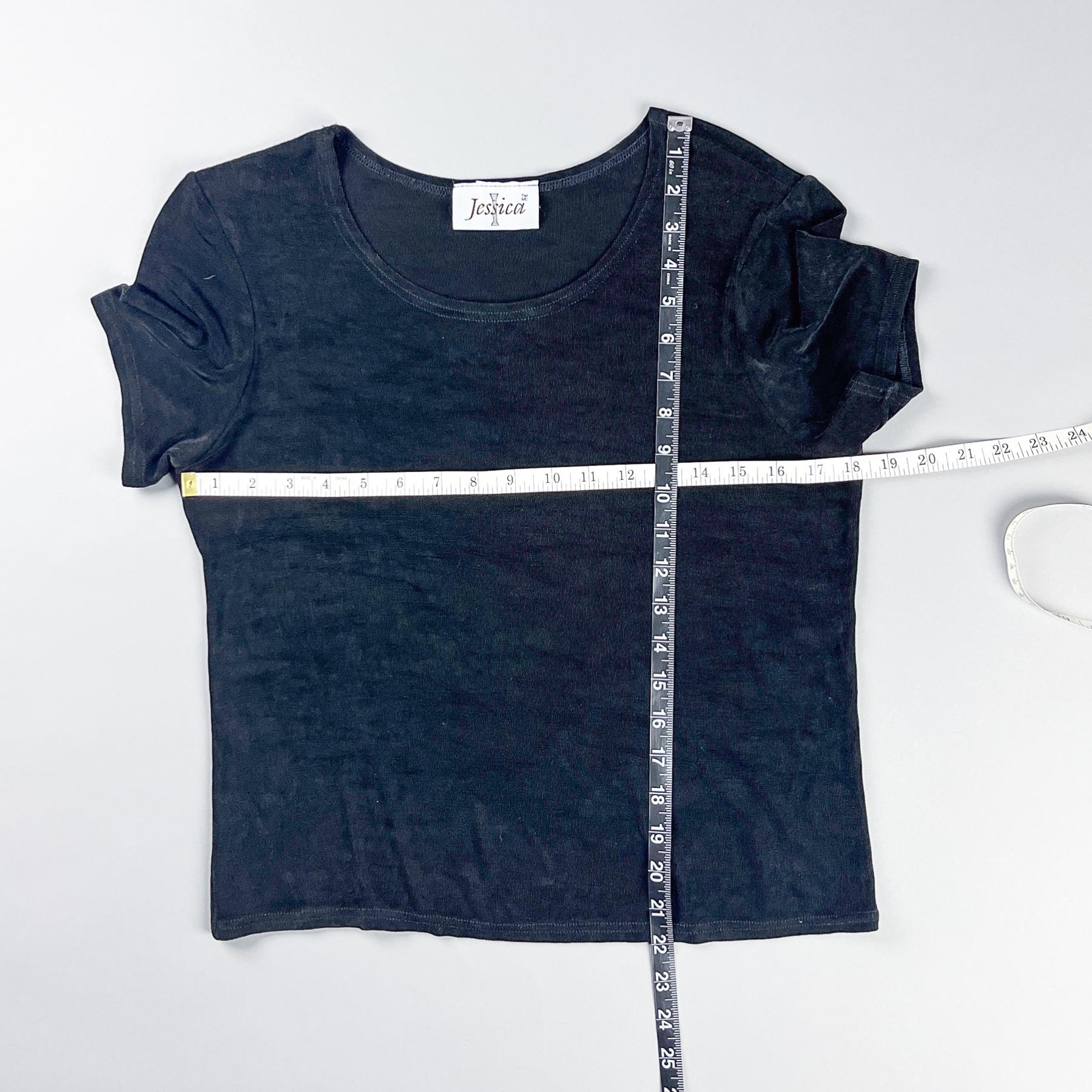 Black Spandex T-shirt | 90's Women's Short Sleeve Super Stretchy