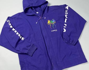 Vintage Oversized Lightweight Jacket, Full-Zip 'No Bad Days' Graphic
