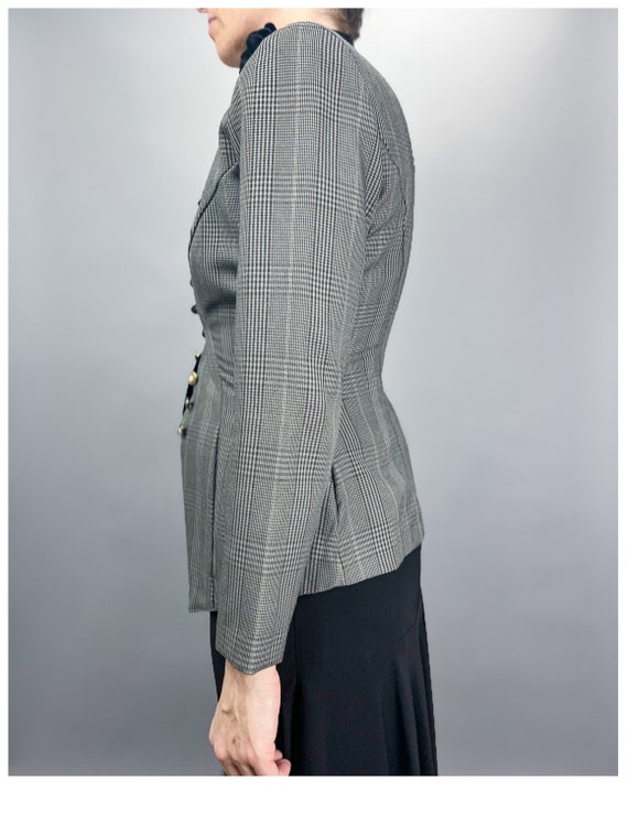 Vintage Tailored Blazer | 90's Grey Tweed Fitted … - image 6
