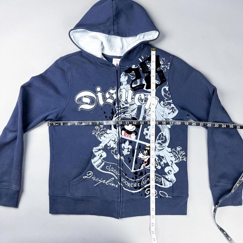 Sudadera con estampado Y2K, sudadera con capucha azul marino con cremallera para mujer de Mickey Mouse de Disney imagen 7