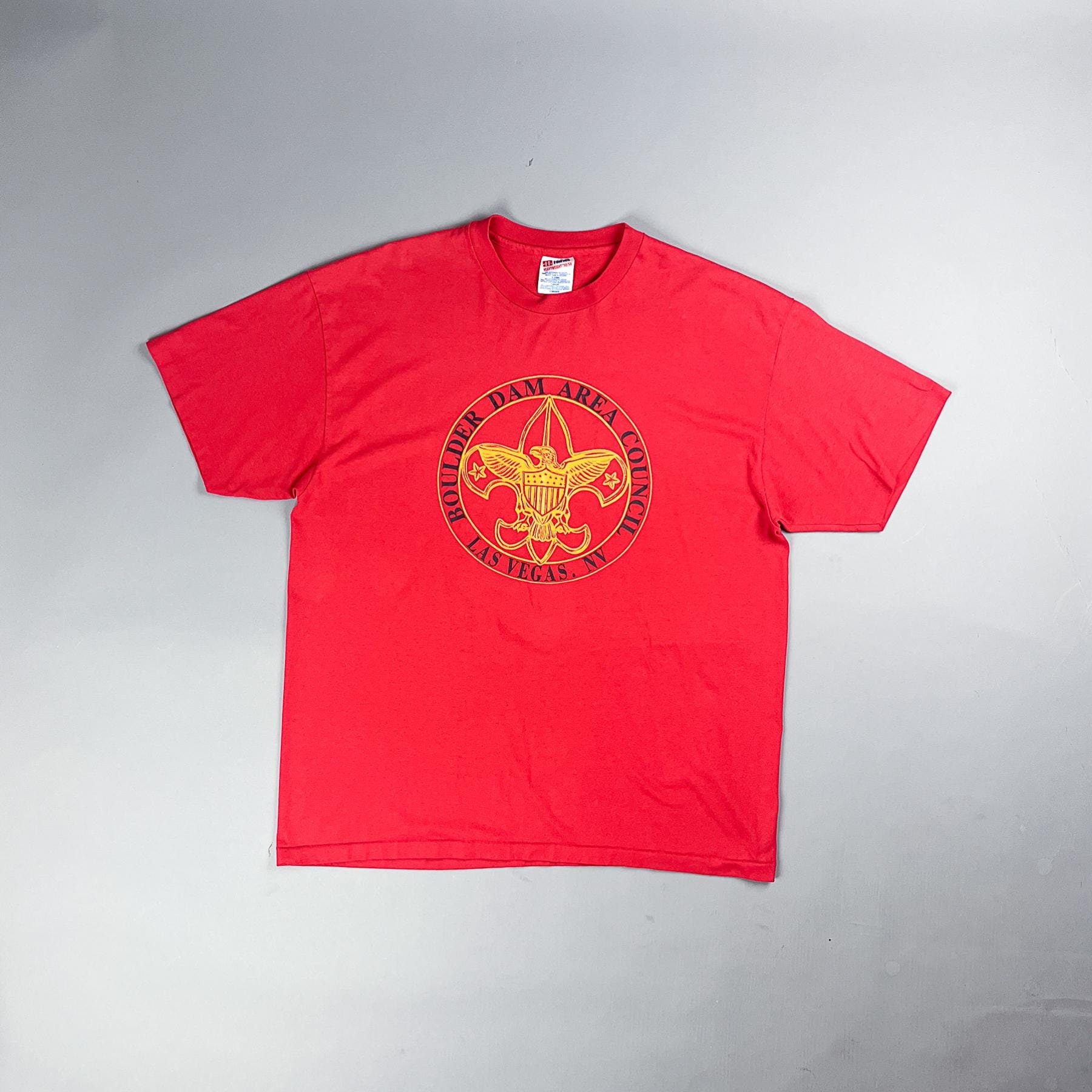 T-Shirt Vintage Boy Scouts Extra Large XL Rouge - Fruit Of The Loom Made In USA - Occasion Très Bon État