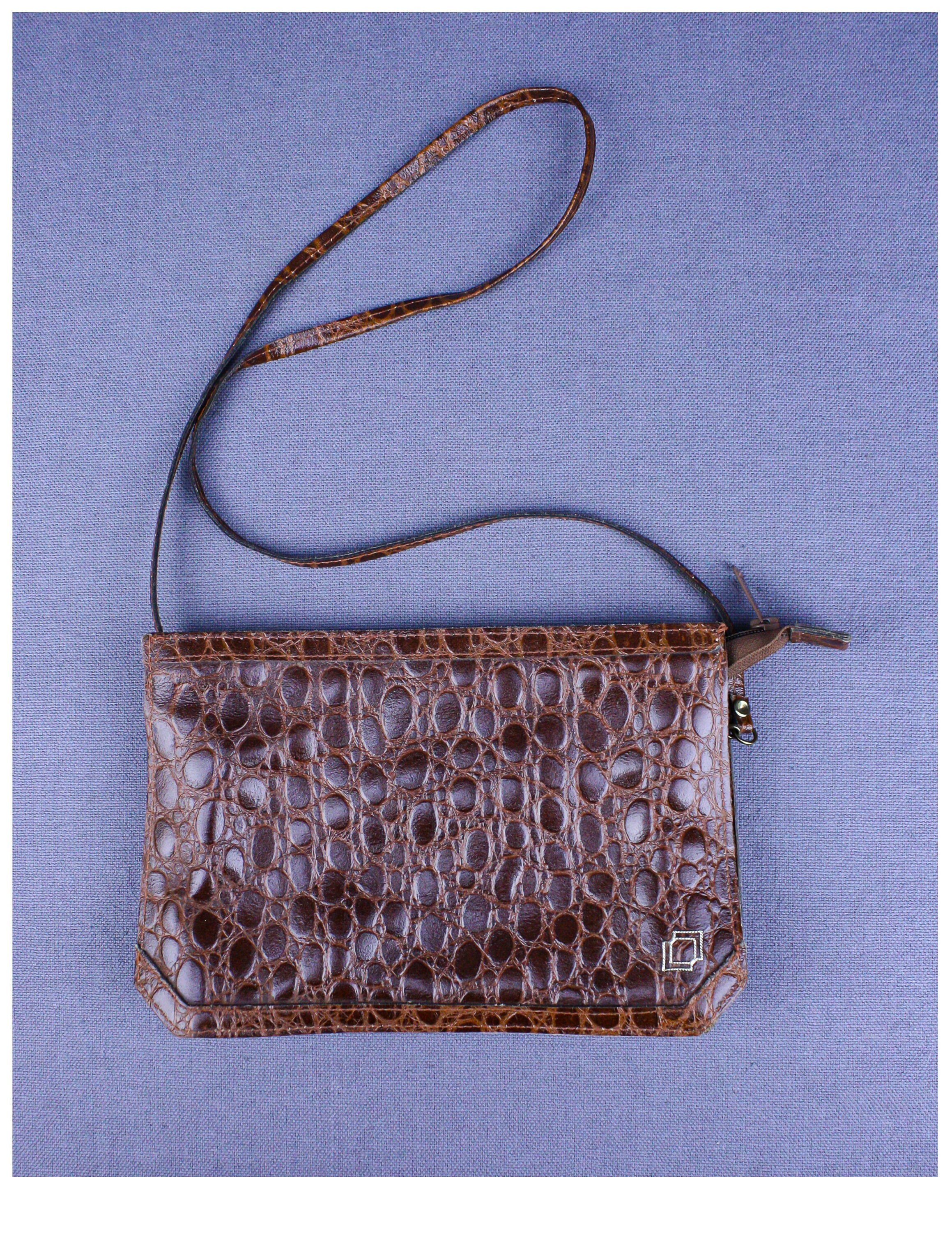 CROCODILE FAUX PURSE / Genuine leather bag / pouch / corssbody bag