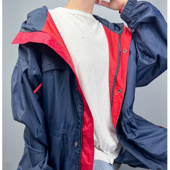 Vintage Nylon Coat 80 s Navy Blue Three Quarter Length Rain Jacket Advertising for Kellogs Tony the Tiger Size Extra Large Etsy