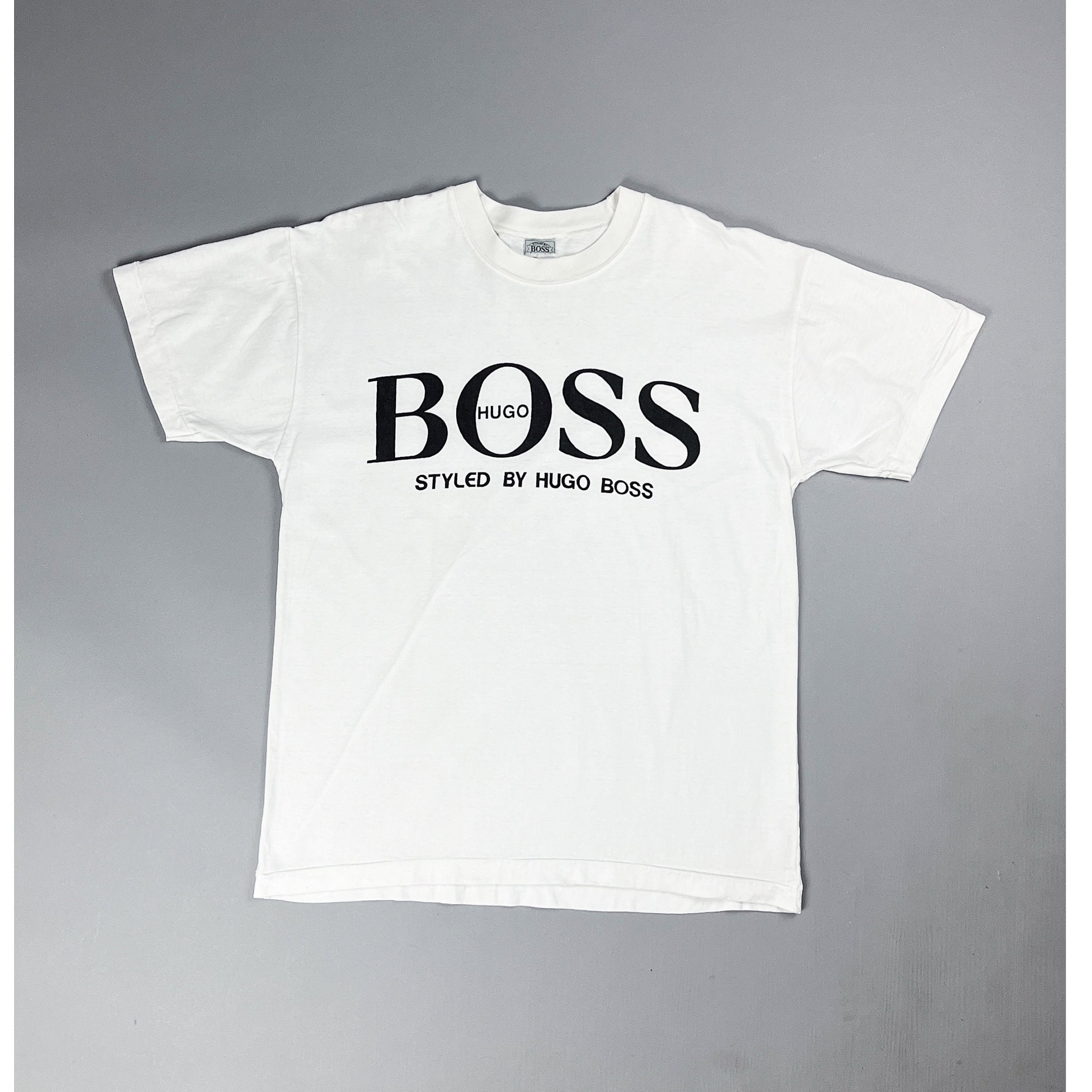 Hugo Boss T shirt Vintage 90 s Designer T shirt Large Front Spell Out Graphic Single Stitch Size Medium Etsy Australia