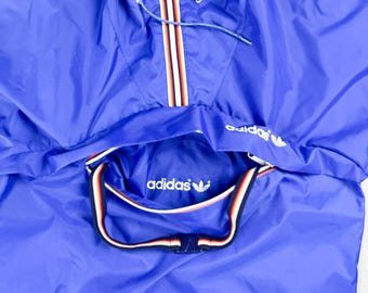 小物 adidas ORIGINALS BULE COLLECT RAIN COAT VTG 80's Adidas Originals rare raincoat jacket and pants