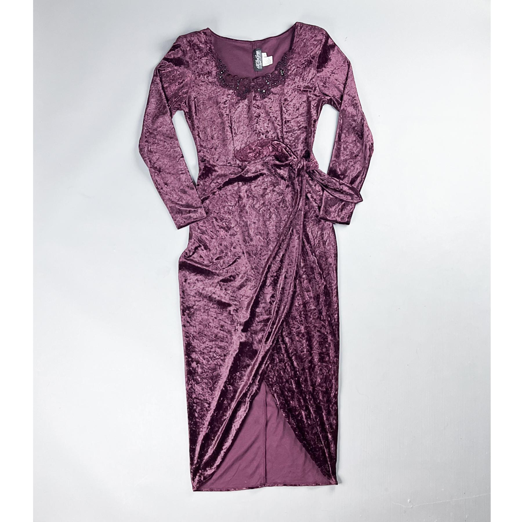plum semi formal dresses Sleeveless Mikado Fit And Flare Midi Dress With V-Back In Luxe Plum main image 0