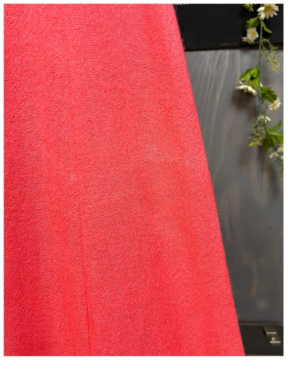 Vintage Maxi Dress | 60's Bright Salmon Pink Wool… - image 10