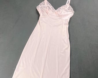 Vintage Pink Nylon and Lace Dress Slip
