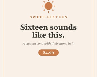 Sweet 16 Song | Custom Sweet Sixteen Birthday Tribute | Personalized Party MP3