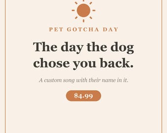 Pet Gotcha Day Song | Custom Adoption Anniversary Tribute | Personalized Pet MP3