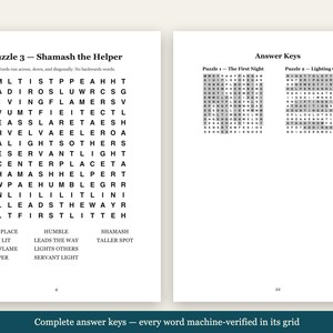 Hanukkah Word Search Large Print | 20 Chanukah Puzzles + 4 Bonus Jewish Printables | High Holidays, Sukkot, Shabbat | 5 Files image 3