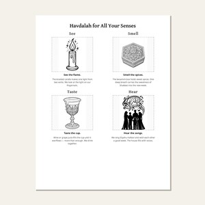 Havdalah Coloring Set + 4 Bonus Jewish Printables | End of Shabbat, Rosh Hashanah, Sukkot, Challah Cover | 5 Files, 70 Pages image 4