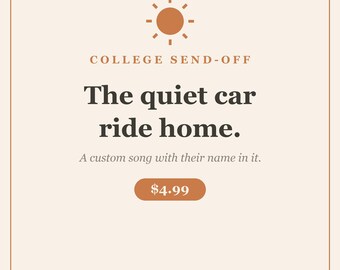 College Send Off Song | Custom Dorm Drop Off Gift | Personalized Graduate Move MP3