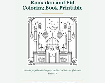 Pack Ramadan et Aïd pour enfants (à imprimer) | Livre de coloriage, agenda 30 jours, mots croisés en gros caractères + 2 packs bonus | 103 pages