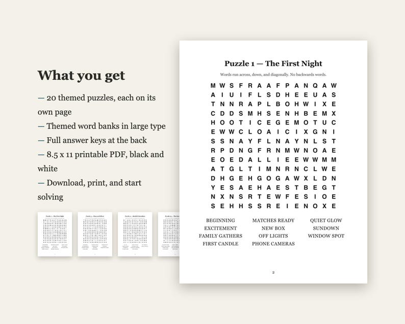 Hanukkah Word Search Large Print | 20 Chanukah Puzzles + 4 Bonus Jewish Printables | High Holidays, Sukkot, Shabbat | 5 Files image 4