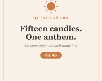 Quinceañera Song | Custom Quince Tribute With Her Name | Personalized 15th Birthday MP3