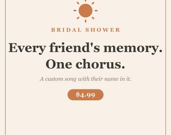 Bridal Shower Song | Custom Group Gift From Bridesmaids | Personalized Bride Tribute MP3