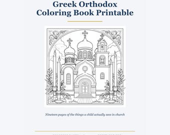 Livre de coloriage orthodoxe grec + 4 livres de mots mêlés en gros caractères | 175 pages, 99 grilles | Avent, Noël, Écriture | Paroisse