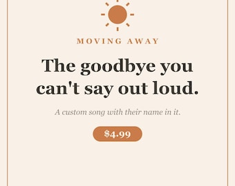 Best Friend Moving Away Gift | Custom Goodbye Song | Personalized Friendship MP3