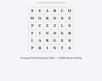 Le Fils Prodigue : Mots cachés — 16 puzzles à imprimer pour enfants | Activité biblique | Téléchargement instantané