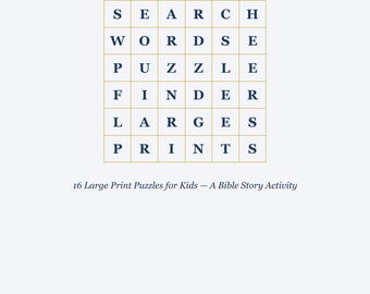 Mots mêlés sur l'arche de Noé — 16 puzzles à imprimer pour enfants | Activité biblique | Téléchargement instantané