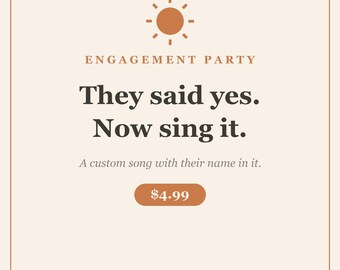 Engagement Song | Custom Engagement Party Gift for Couple | Personalized Love Story MP3