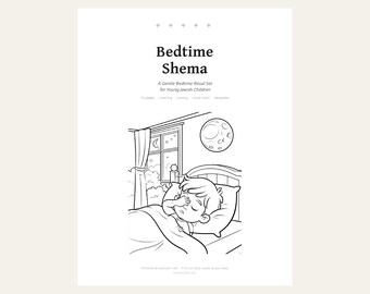 Bedtime Shema Printable + 4 Bonus Jewish Printables | Shabbat Candles, Havdalah, Rosh Hashanah, Sukkot | 5 Files, 71 Pages
