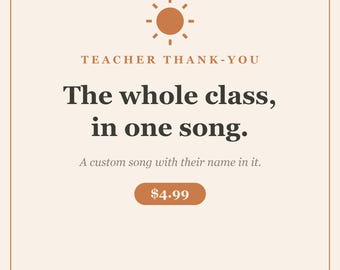 Teacher Appreciation Song | Custom Thank You Gift From Class | Personalized Teacher MP3
