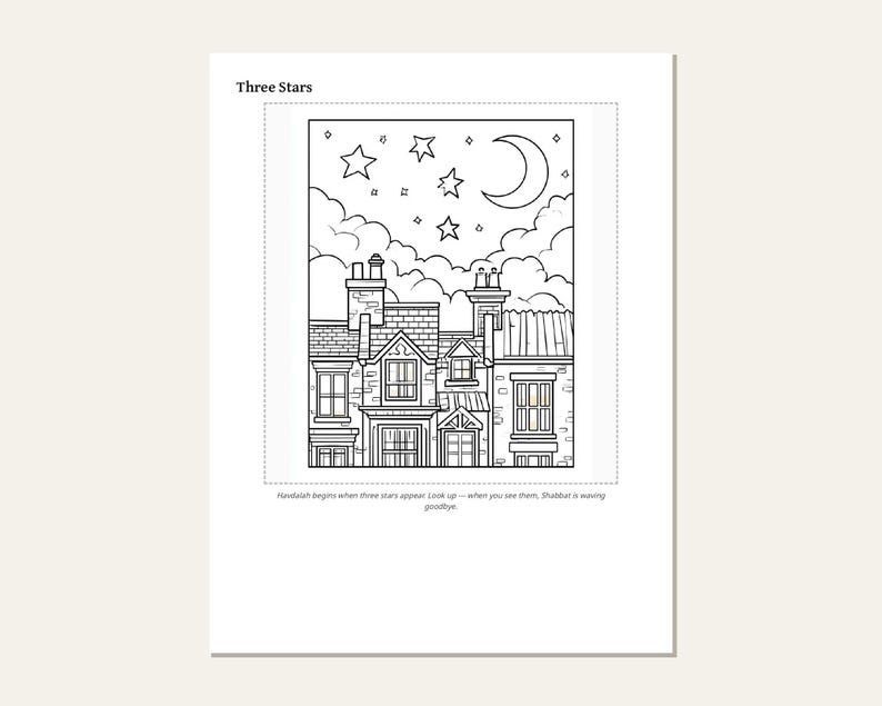 Havdalah Coloring Set + 4 Bonus Jewish Printables | End of Shabbat, Rosh Hashanah, Sukkot, Challah Cover | 5 Files, 70 Pages image 3