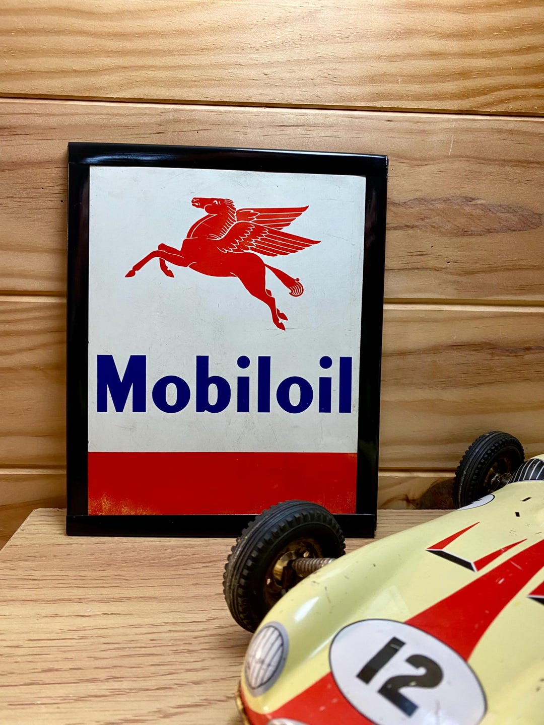 Authentic Vintage MOBILOIL Metal Sign - Genuine Garage Wall Decor ...