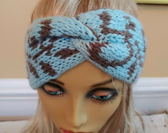Twist Headband, Twisted Head Band, Hand Knit Headbands for Women, Turban Style Headband, Gift for Her, Present for Mom, Handmade Hat