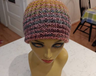 Childs Hat Lined Hat Child's Hat Child's Beanie Double Layer Hat Ribbed Beanie Ribbed Hat Bohemian Hat Bohemian Beanie Hand Knit Beanie