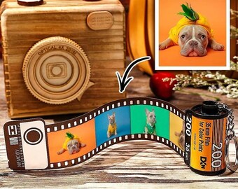 Personalized Film Roll Keychain with Photos | Custom Photo Reel Keyring | Anniversary Gift for Boyfriend | Memory Keepsake | Birthday Gift