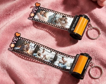 Personalized Photo Film Roll Keychain | Custom Picture Keyring | Memory Keepsake Gift |Anniversary Gift for Couples |Personalized Photo Reel